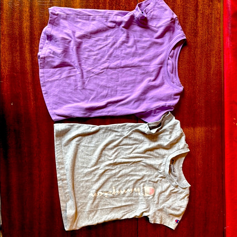 Champion Purple and Gray T-Shirts